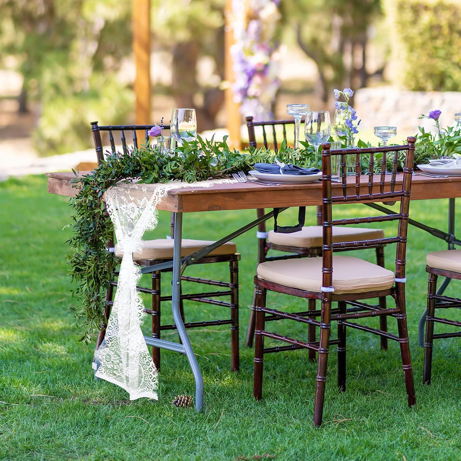 12 Pack White Lace Table Runner 14 x 120 Inch Rustic Vintage Table Runner with Rose Embroidered Floral for Wedding Party Decor Boho Lace Tablecloth for Spring Easter Summer Kitchen Bridal Baby Shower